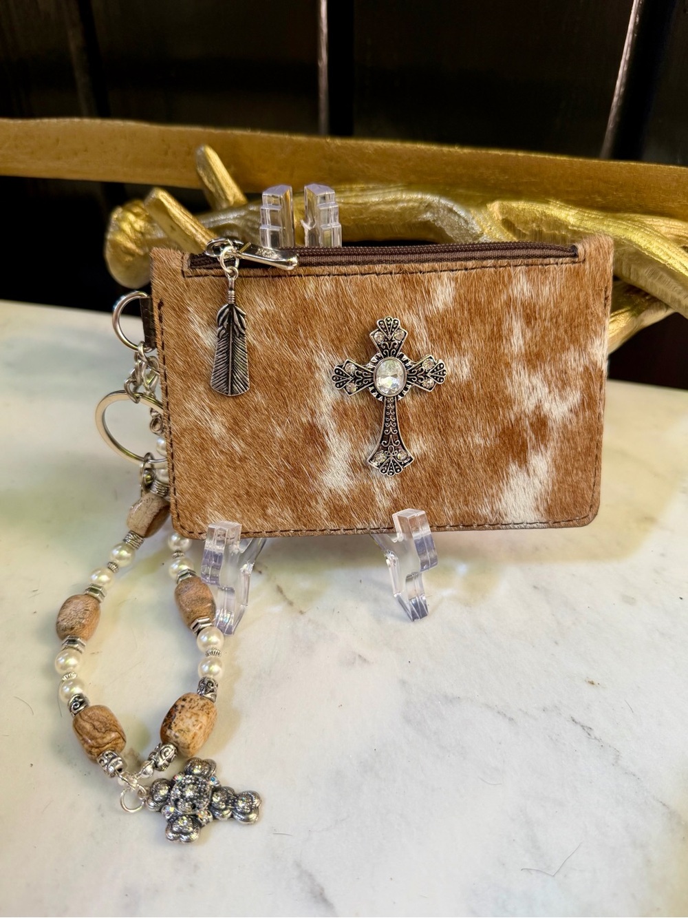 OOAK GENUINE COWHIDE LEATHER HAIR ON HIDE Western Wristlet Card Holder Wallet